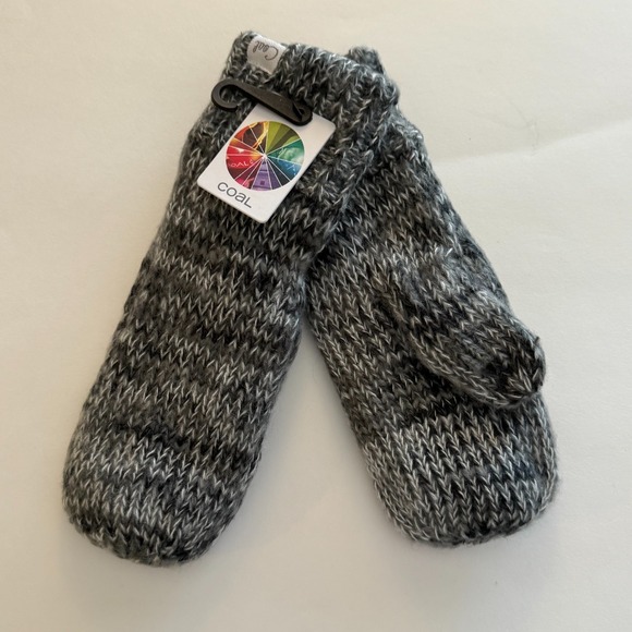 Coal Headwear Accessories - NEW! Coal Headwear THE COCO MITTENS Womens Lined Acrylic Mitts Charcoal NWT
